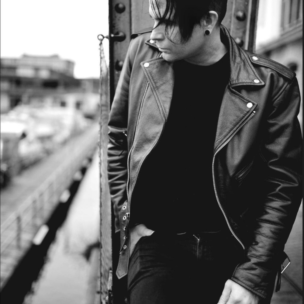 Men’s leather biker jacket